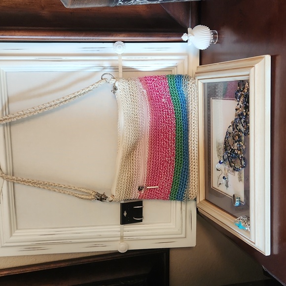 The Sak Hand-Crochet Carry-All Woven Summer Rainbow Purse - Picture 1 of 5